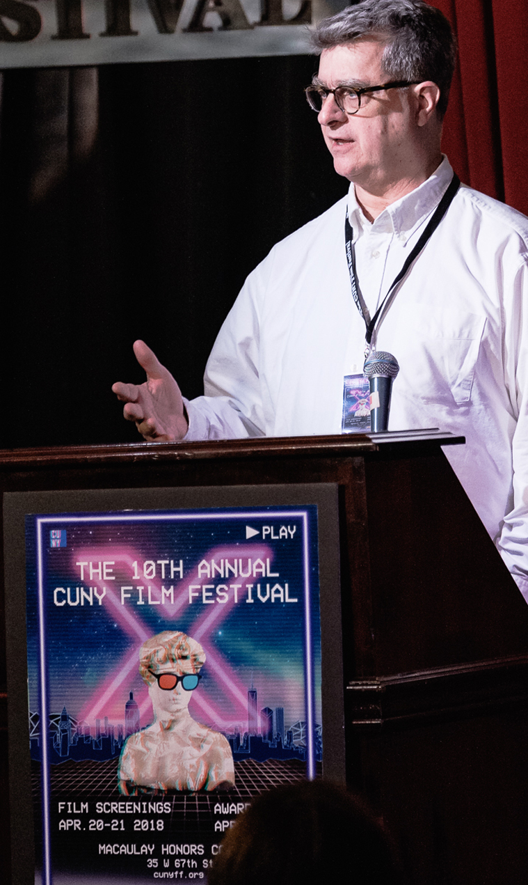Poster design displayed on the podium during the Awards Gala