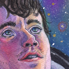 man looking up